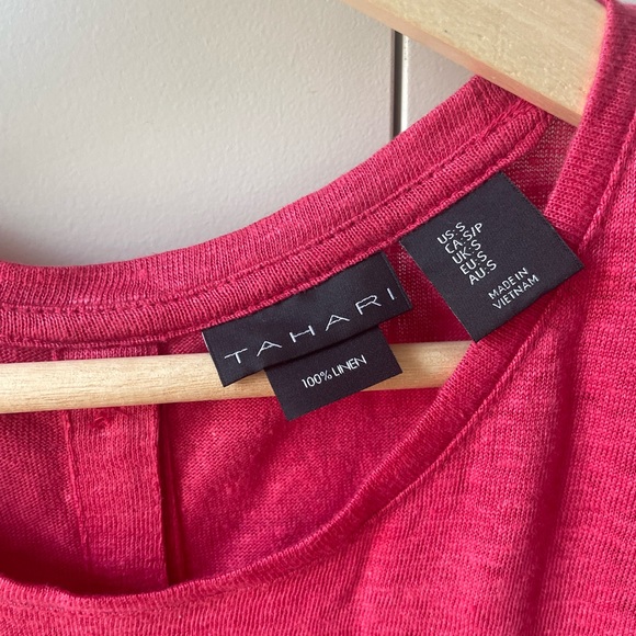 Tahari linen T-shirt. Size small. Beautiful poppy red colour. - Picture 2 of 3